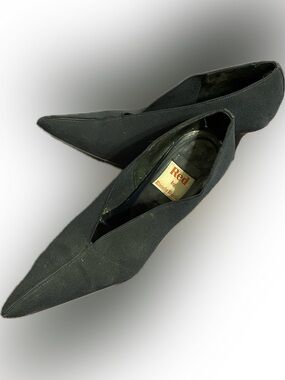 Navy Pointed Slip-On Heels